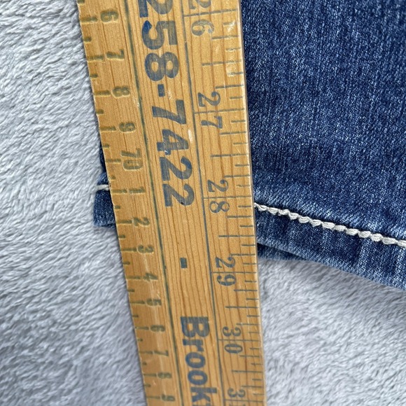 Maurices Bootcut Jeans Junior Size 3/4 Short Stretch Denim Stitch Embroidered - Picture 7 of 10